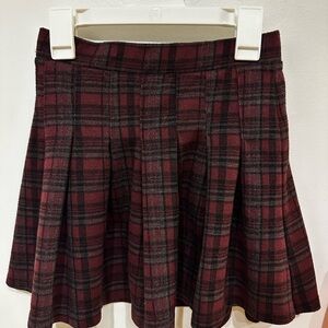 Zara Red and Black Plaid Skater Skirt